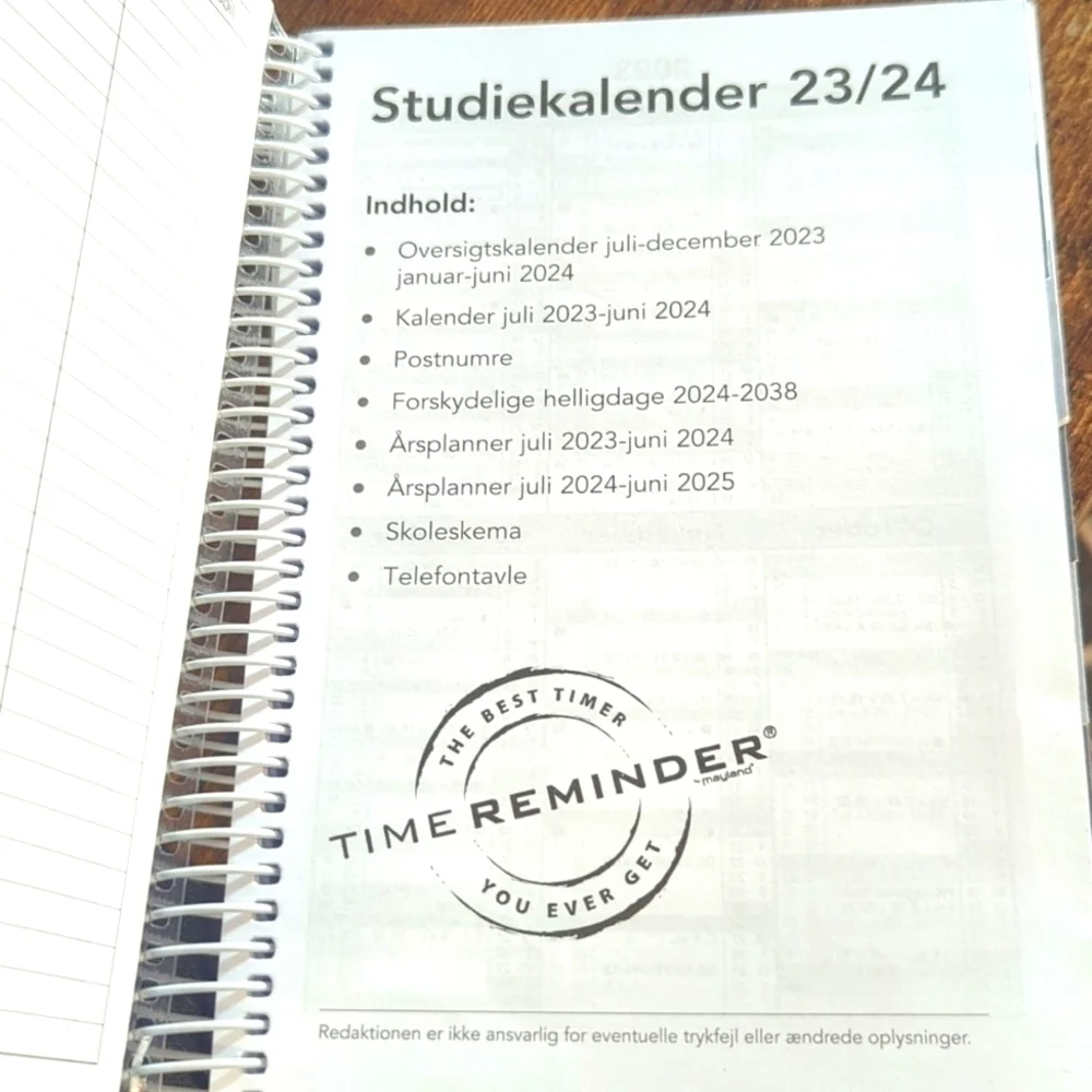 New and Unused Danish 2023-2024 Day Planner